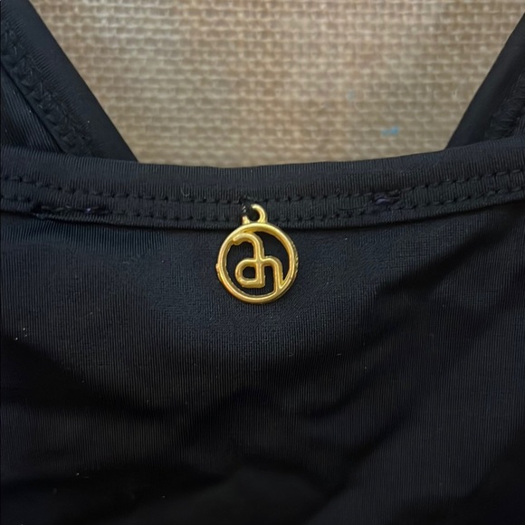 Amita Naithani black one piece swimsuit with white embroidery.  NWOT - Picture 7 of 7